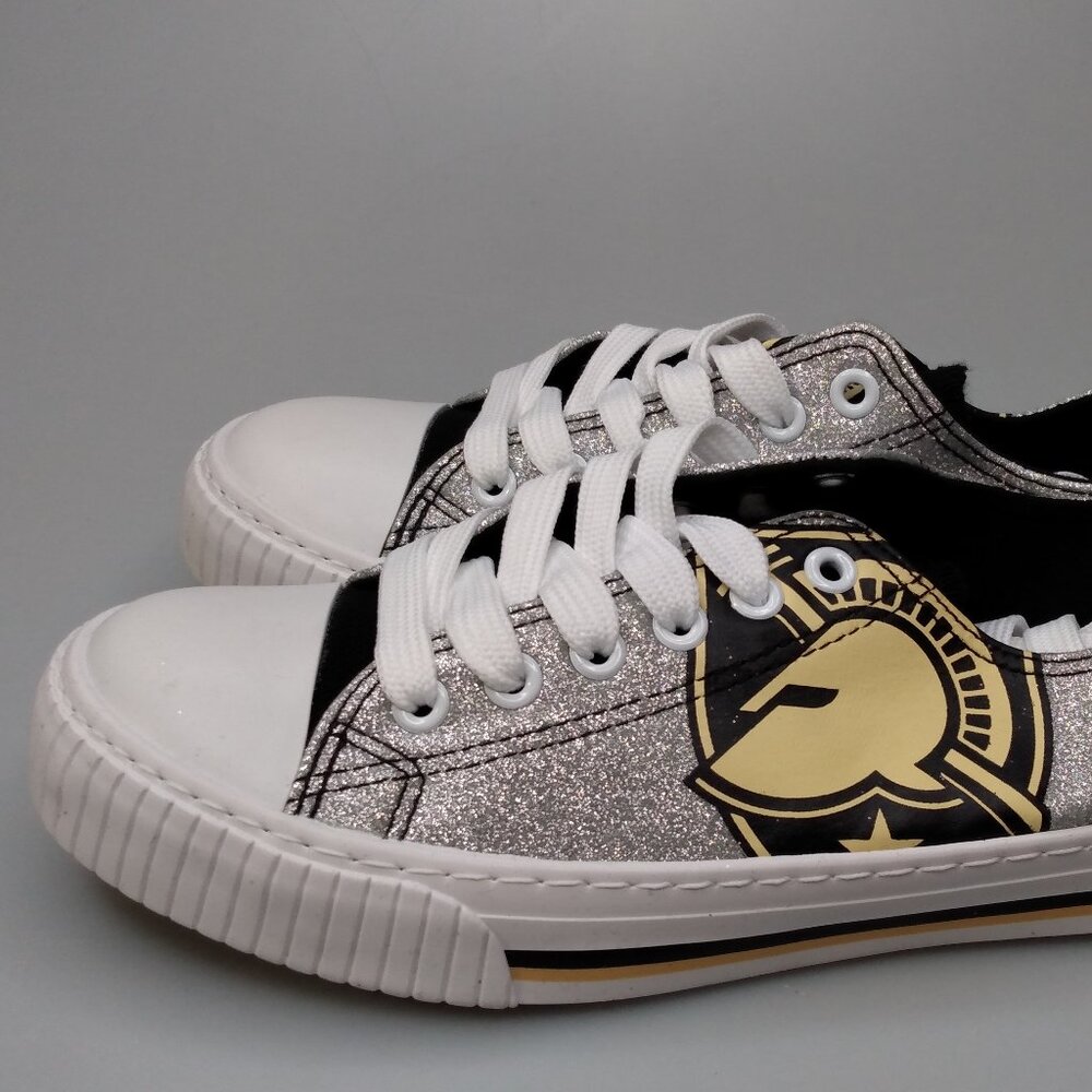 Foco Army Black Knights Womens Size 6 Low Top Glitter Print NCAA Canvas Sneakers - Picture 3 of 14